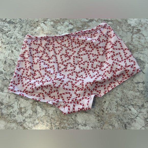 VS PINK Holiday Christmas Panty Candy Canes Cotton Boyshort Large NWT - Picture 3 of 7